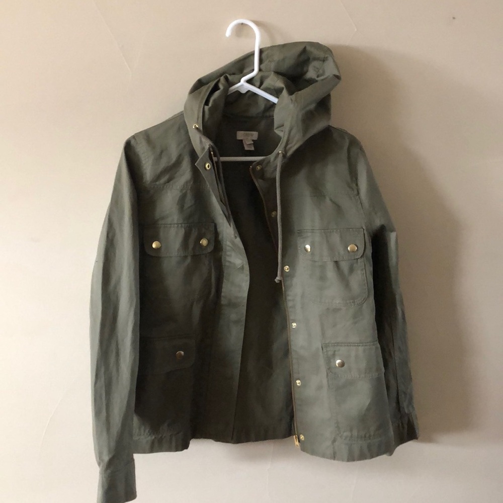Jcrew army green jacket - women’s large!